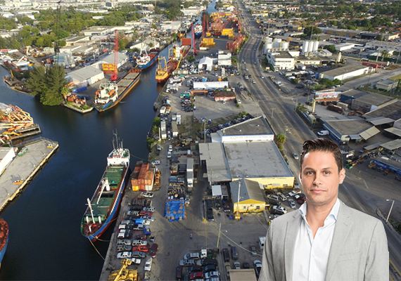 Miami River site. Inset: listing broker Andrey Laranjeira