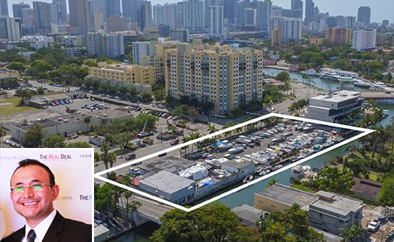 Miami River site. Inset: broker Jonathan Molano