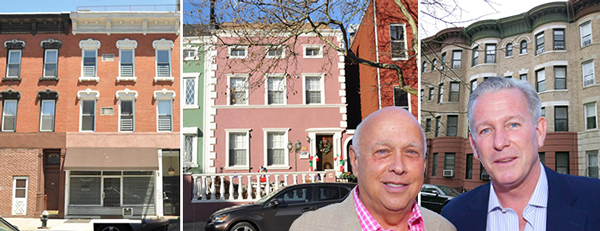 From left: 35 Devoe Street, 147 Grand Street and 244 New York Avenue in Brooklyn and Oak Tree Residential and Management's Rick Rosan and Jere Lucey