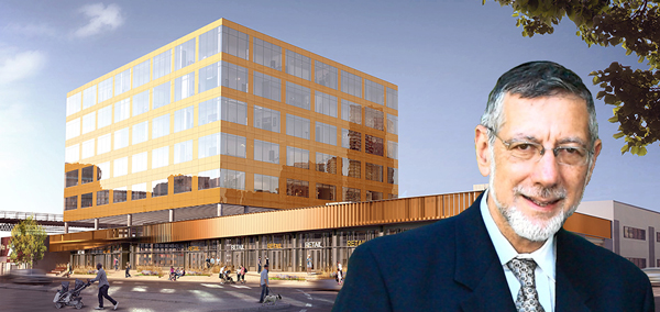 Rubin Schron and a rendering of 614 Sheepshead Bay Road