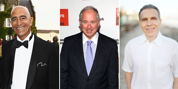 From left: Tom Barrack, Stephen Schwarzman and Mitchell Julis (Credit: Getty Images)
