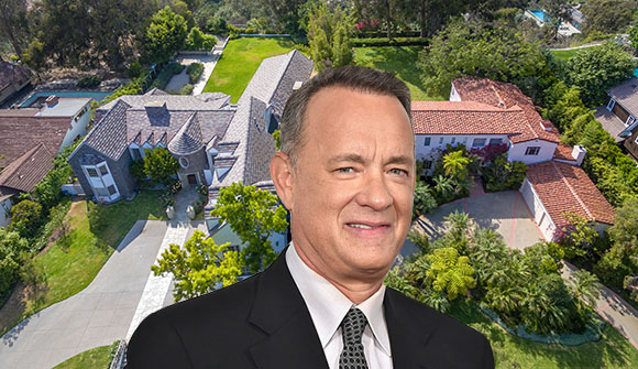 Tom Hanks and the two homes on Amalfi Drive (Credit: Getty, David Offer)