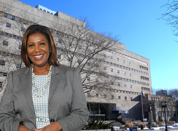 Kings County Supreme Court building and Letitia James (Credit: Getty Images)