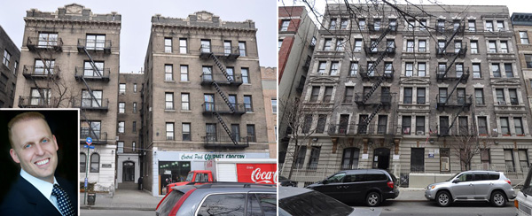 From left: Meyer Orbach (Inset), 9 - 11 Central Park North and 15 West 107th Street
