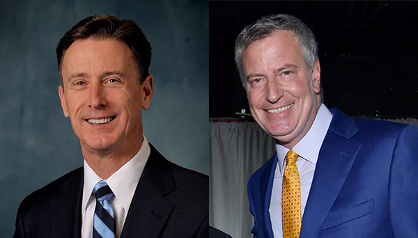 Peter Ward and Bill de Blasio (Credit: Getty Images)
