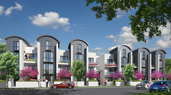 Rendering of the project at 11511 Chandler Boulevard (Credit: Summerland Partners)