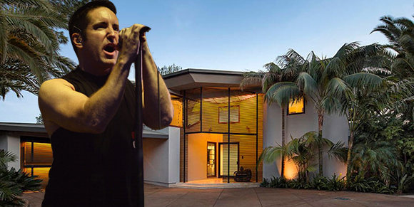 Trent Reznor and his home on Summitridge Drive (Credit: Getty, Zillow)