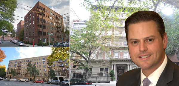 Clockwise from left: 500 West 235th Street, 144 East 22nd Street, Adam Parkoff and 11-19 Seaman Avenue