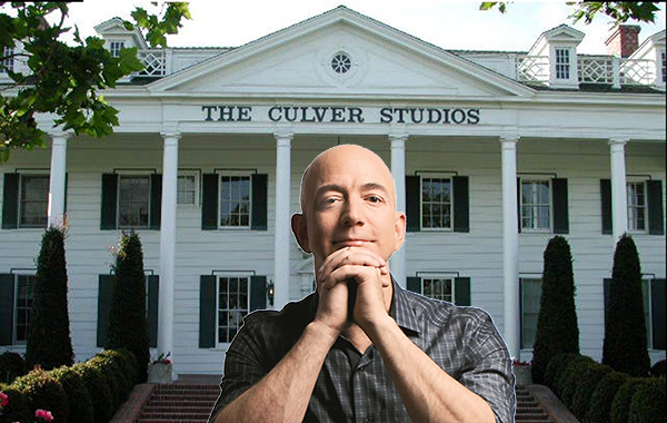 Jeff Bezos and the studio mansion at 9336 W. Washington Boulevard (Credit: Jeffisms, Loopnet)