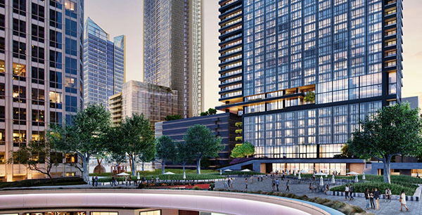 Rendering of the project at 945 W. 8th Street (Credit: Brookfield via Urbanize)