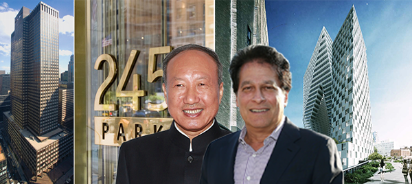 From left: 245 Park Avenue, Chen Fang, Ziel Feldman (credit: Getty Images) and rendering of 76 11th Avenue