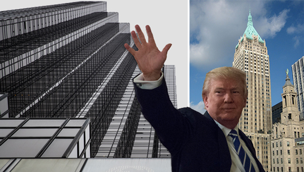 Trump Tower, President Donald Trump (credit: Getty Images) and 40 Wall Street
