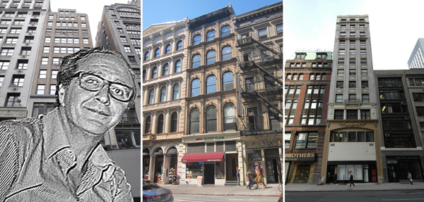 From left: Isaac Chetrit, 25-27 West 36th Street, 447 Broadway and 286 Fifth Avenue