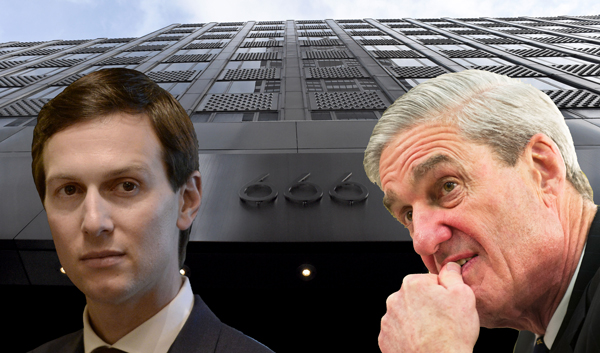 From left: Jared Kushner, 666 Fifth Avenue and Robert Mueller (Credit: Getty Images)