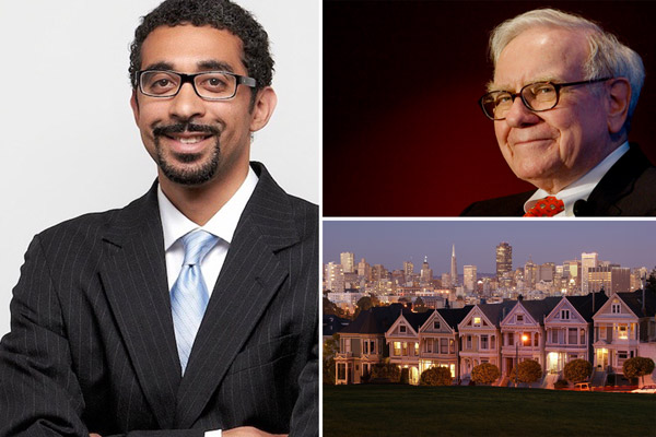 From left, Aaron Graf, CEO of LG Fairmont, and Warren Buffett. (credits: LG Fairmont, Huffington Post)