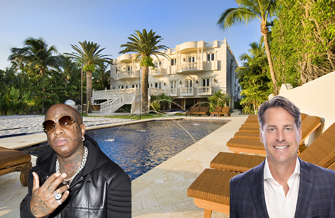 70 Palm Avenue. Inset: Birdman (Credit: Getty Images) and listing agent Brett Harris