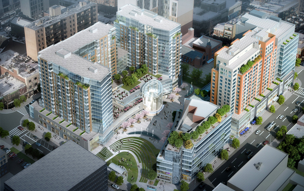 Rendering of Flushing Commons (Credit: Conway + Partners via YIMBY)