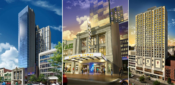 Renderings of the Victoria Theater redevelopment at 233 West 125th Street (Credit: Aufgang Architects via CityRealty)