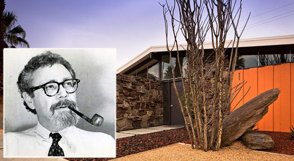 William Krisel and one of his homes in Twin Palms (Credit: Modernist Architecture, Mid-century Home)