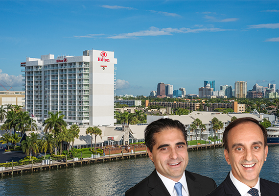 Hilton Fort Lauderdale Marina with, from left, Paul Weimer and Christian Charre