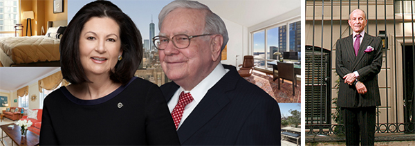 From left: Ellie Johnson, Warren Buffett and Laurance Kaiser