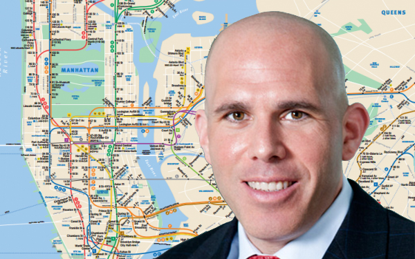 Scott Rechler and the NYC subway (Credit: Metropolitan Transport Authority)