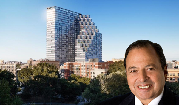 Douglas Durst and a rendering of 1800 Park Avenue