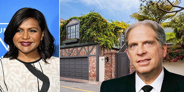 Mindy Kaling, Jonathan Dolgen and his home on Malibu Colony Road (Credit: Getty)