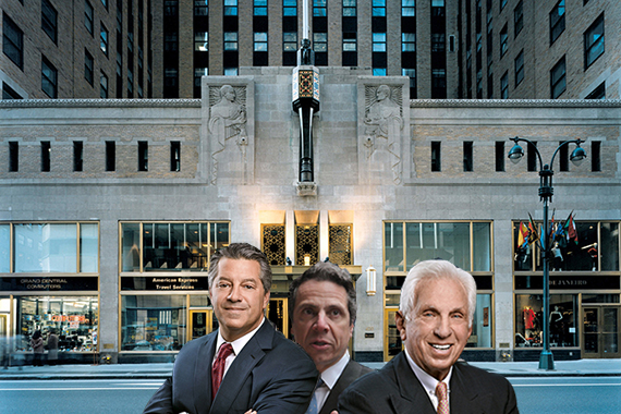 Marc Holliday, Gov. Cuomo, Stephen Green and the Graybar Building at 420 Lexington Avenue