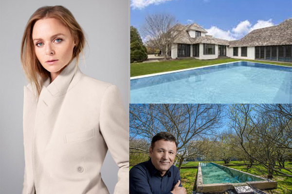 Clockwise from left: Stella McCartney, John McEnroe's estate, Elie Tahari and his Hamptons property
