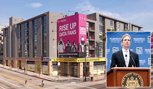 Eastown apartments at 6201 Hollywood Boulevard and SAFE's Jay Sugarman (Credit: Morley Builders)