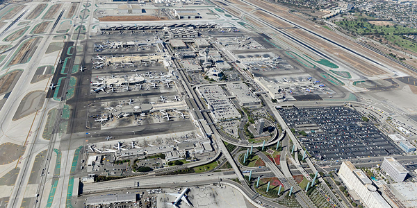 Los Angeles International Airport and its surrounding neighborhood (credit: Getty Images)