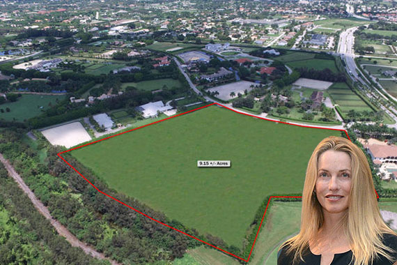 Laurene Powell Jobs and aerial view of the Wellington property