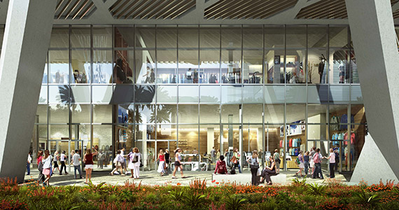 Rendering of the retail component at MiamiCentral