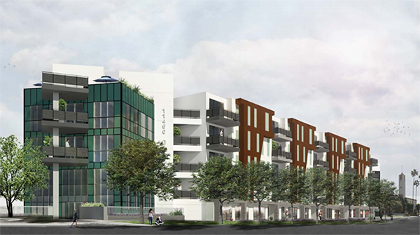 Rendering of the project at 11460 W. Gateway Boulevard (Credit: LA City)