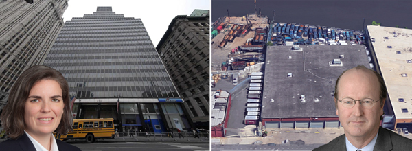 From left: NYCHA’s Nicole Ferreira, 250 Broadway, 23 Ash Street (Credit: Google Maps) and C&amp;W’s Peter Hennessy