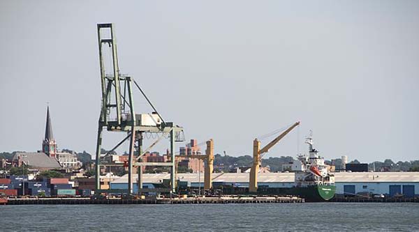 <em>Red Hook Container Terminal (credit: Wikimedia Commons)</em>