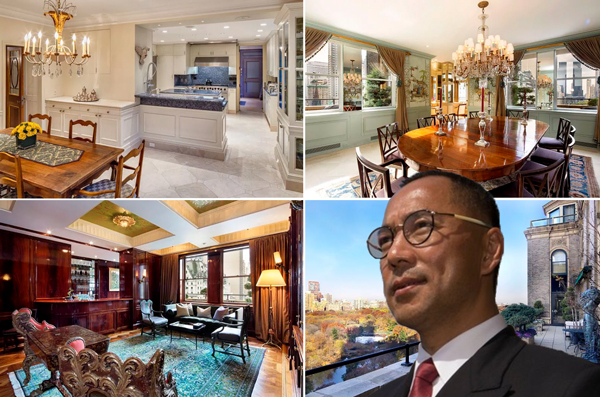 The penthouse at the Sherry-Netherland hotel and Chinese billionaire Guo Wengui (Credit: Twitter)