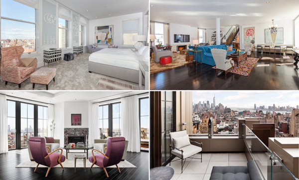 From top: Two luxury homes for sale at 158 Mercer Street #12M/PH and 212 West 18th Street #PH3