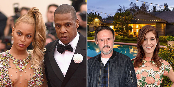 Beyoncé and Jay-Z, David Arquette, Kate Walsh and Walsh's Encino home (Getty Images/MLS)