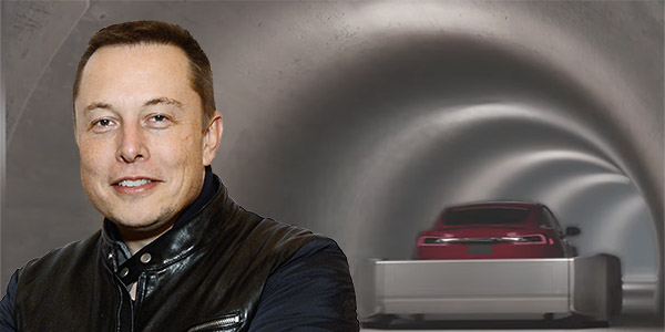 Elon Musk, Rendering of Hyperloop tunnel (Getty Images/Boring Co.)