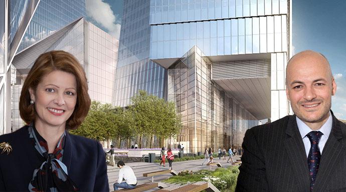 Guardian Life Insurance CEO Deanna Mulligan and Coach CEO Victor Luis with 10 Hudson Yards