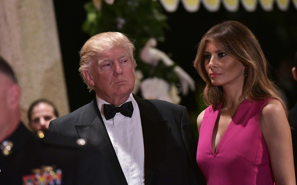 Donald and Melania Trump at an American Red Cross fundraiser at Mar-a-Lago (Credit: Getty Images)
