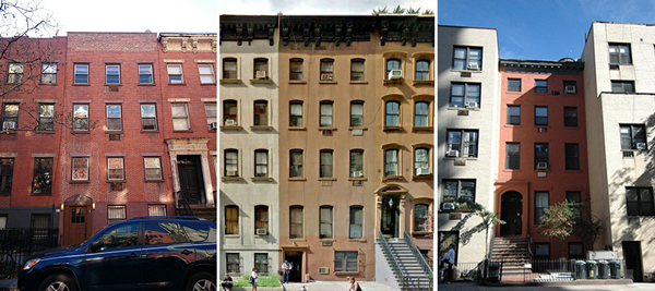 From left: 310 West 22nd Street, 466 West 23rd Street and 309 West 29th Street in Chelsea