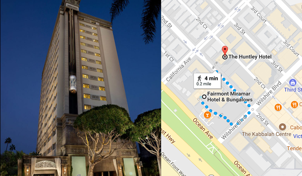 The Huntley Hotel and its rival Fairmont Miramar Hotel (credit: The Huntley Hotel, Google Maps)