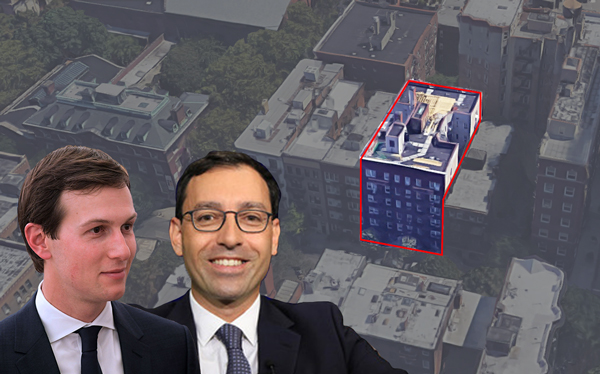 From left: Jared Kushner, Laurent Morali and 89 Hicks Street (Credit: Getty Images, CUNY TV and Google Maps)