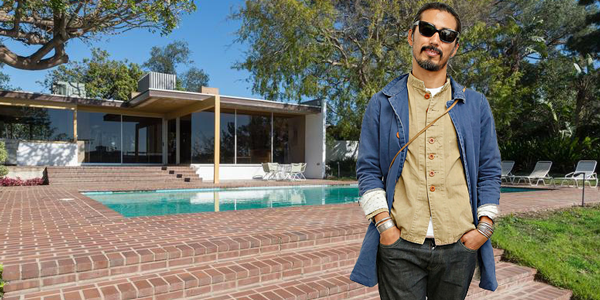 Fashion designer Hiroki Nakamura and his new property, the Schaarman House (credit: Hilton &amp; Hyland, Getty Images)
