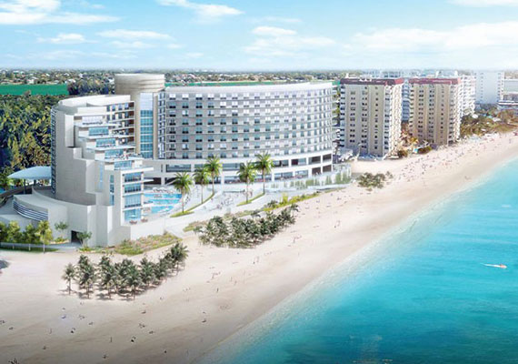 Rendering of the rebuilt Sandcastle Resort