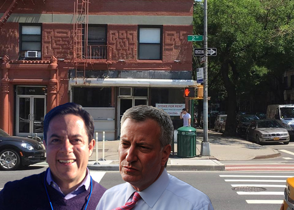 Dan Garodnick, Bill de Blasio and a vacant NYC storefront