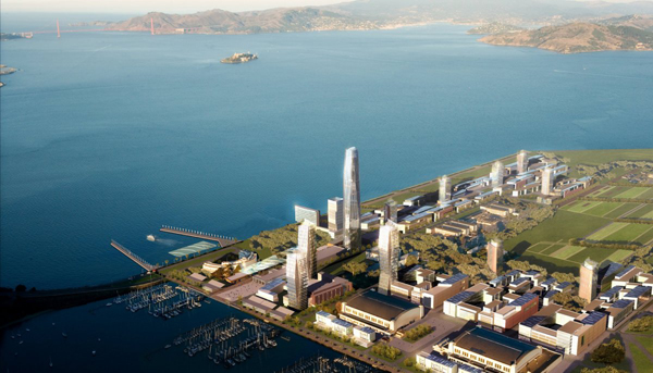 An artistic rendering showing a possible glitzy future of Treasure Island.Skidmore, Owings &amp; Merrill LLP; dbox; CMG